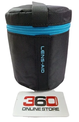 LENS-AID Objektivtasche Objektivköcher mit Zipper und dicker Polsterung Größe S 8 x 13 cm