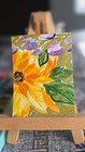Bulk ACEO Original Watercolor Painting Floral Gold Mini Art Puzzle Signed — photo 7