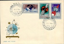 IMN02968 romania FDC 10 years cosmonautics cosmonautica gagarin rocket 1967
