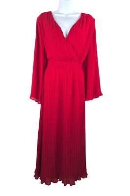 open lace back dress Red Midi Chiffon Dress main image 0