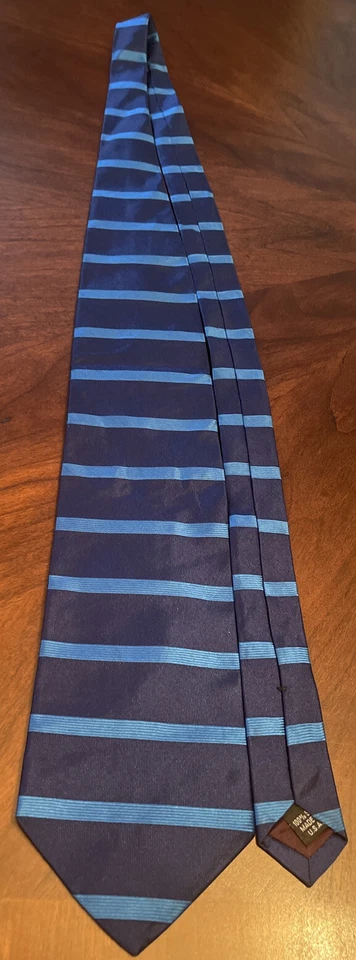 Vintage Structure Blue 100% Silk Men’s Neck Tie Made In USA - Image 3 of 4