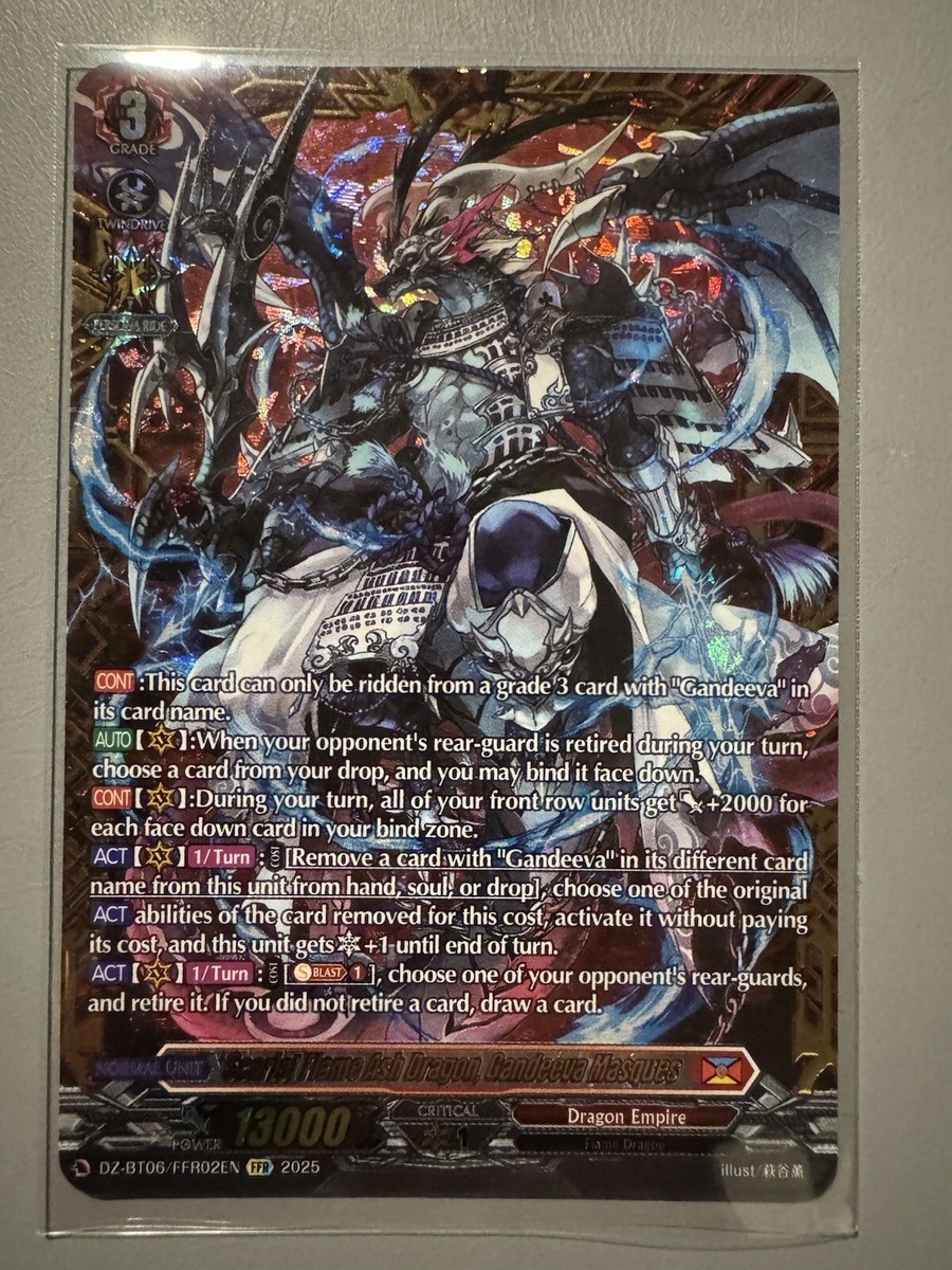 CARDFIGHT VANGUARD SCARLET FLAME ASH DRAGON GANDEEVA MASQUES DZ