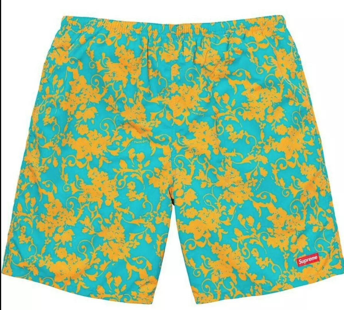 Supreme Nylon Water Shorts swim pant Board Teal Floral Size Medium M SS20  *NEW*