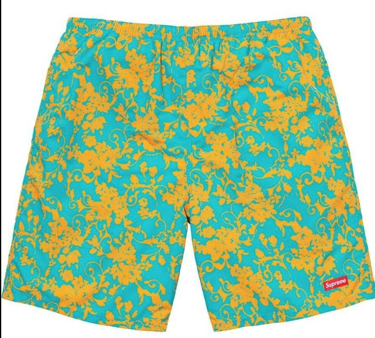 Supreme Nylon Water Shorts swim pant Board Teal Floral Size Medium