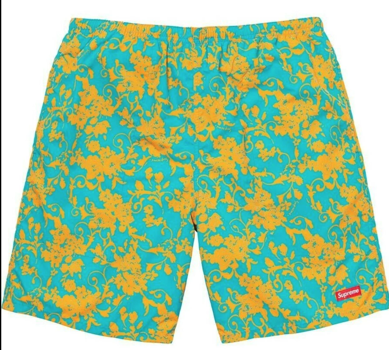 Short eau Supreme en nylon pantalon de bain sarcelle taille moyenne M SS20 *NEUF*
