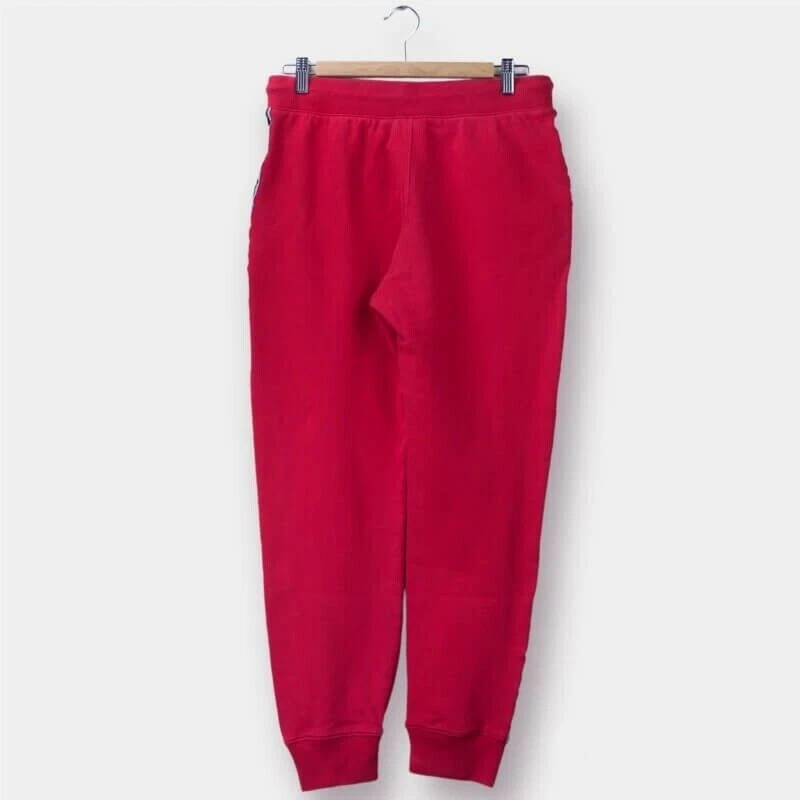 Vintage Champion Sweatpants Bottoms Trousers Red Mens S XS Spell Out Logo
