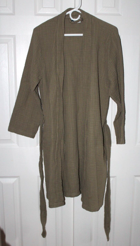 Parachute Cloud Cotton Gauze Moss Green Robe Women's Men's Unisex Size Medium - Picture 9 of 11