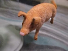 Vintage Wagner Kunstlerschutz Handwork Flocked Pig Hog West Germany 3"