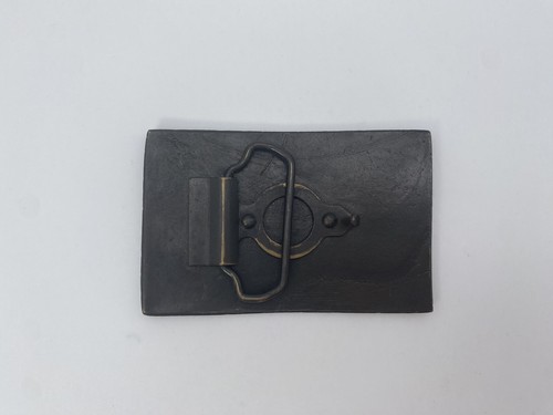 Fibbia per cintura vintage Pony Express Overland Mail Company ottone 1849 prima classe US - Foto 2 di 4