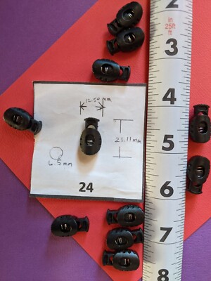 BLACK Spring Loaded  Cord Locks ---  Grenade Type Toggle 10 Pack 
