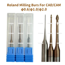 Dental Roland Milling Bur Zirconia Cutting CAD CAM Burs Uncoated  2.0  1.0  0.6