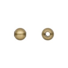 Bead, 10 Antiqued Gold Plated Brass 8mm Smooth Round Beads with 2mm Hole