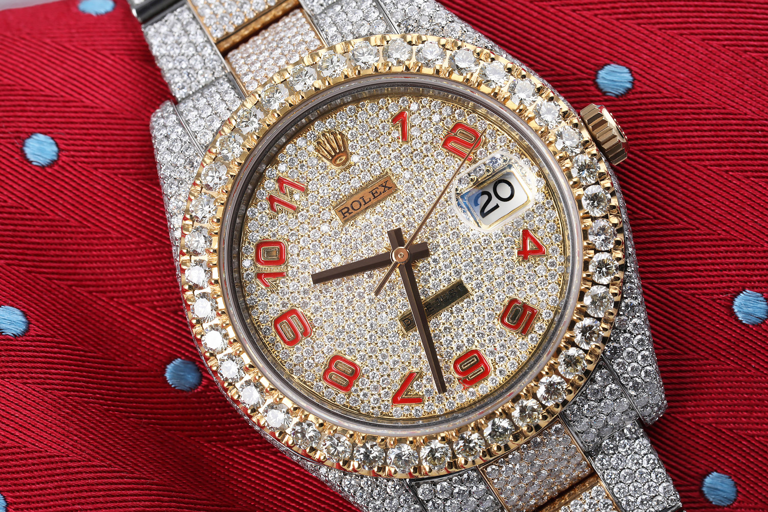 Rolex Datejust 41 126303 Stainless Steel & 18k Yellow Gold Fully Iced Out Watch | eBay