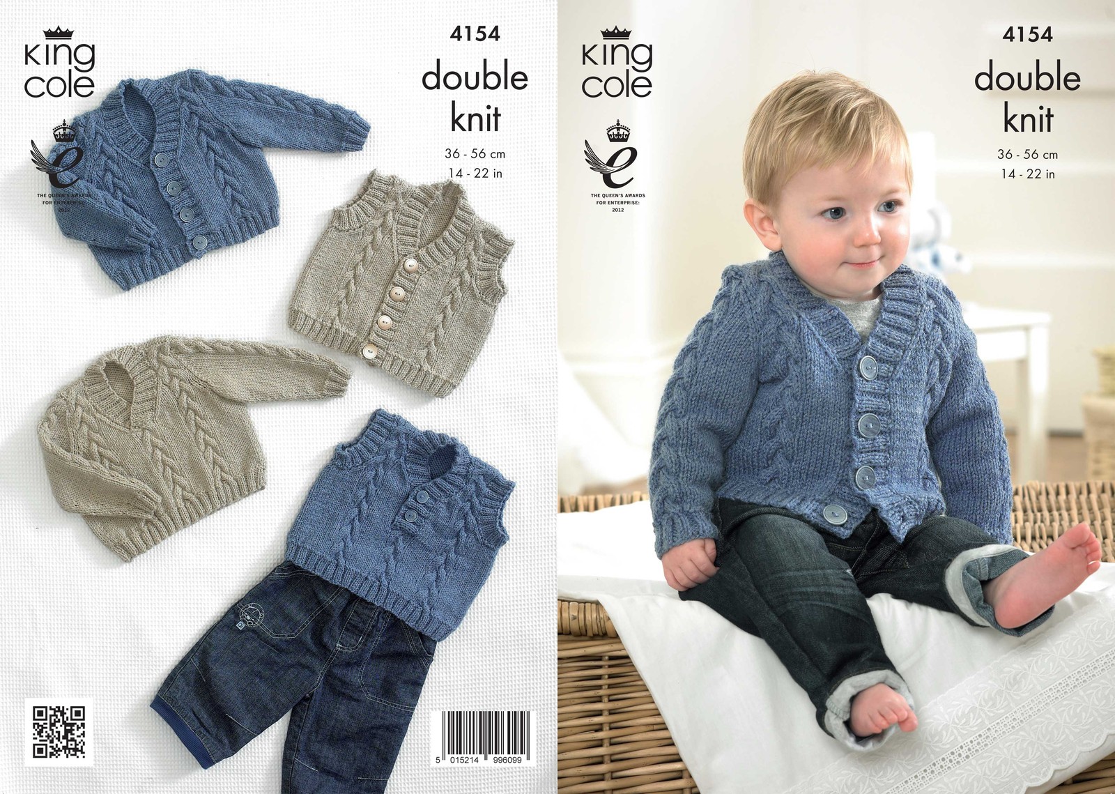 King Cole 4154 Knitting Pattern Waistcoat, Cardigan, Slipover and Sweater