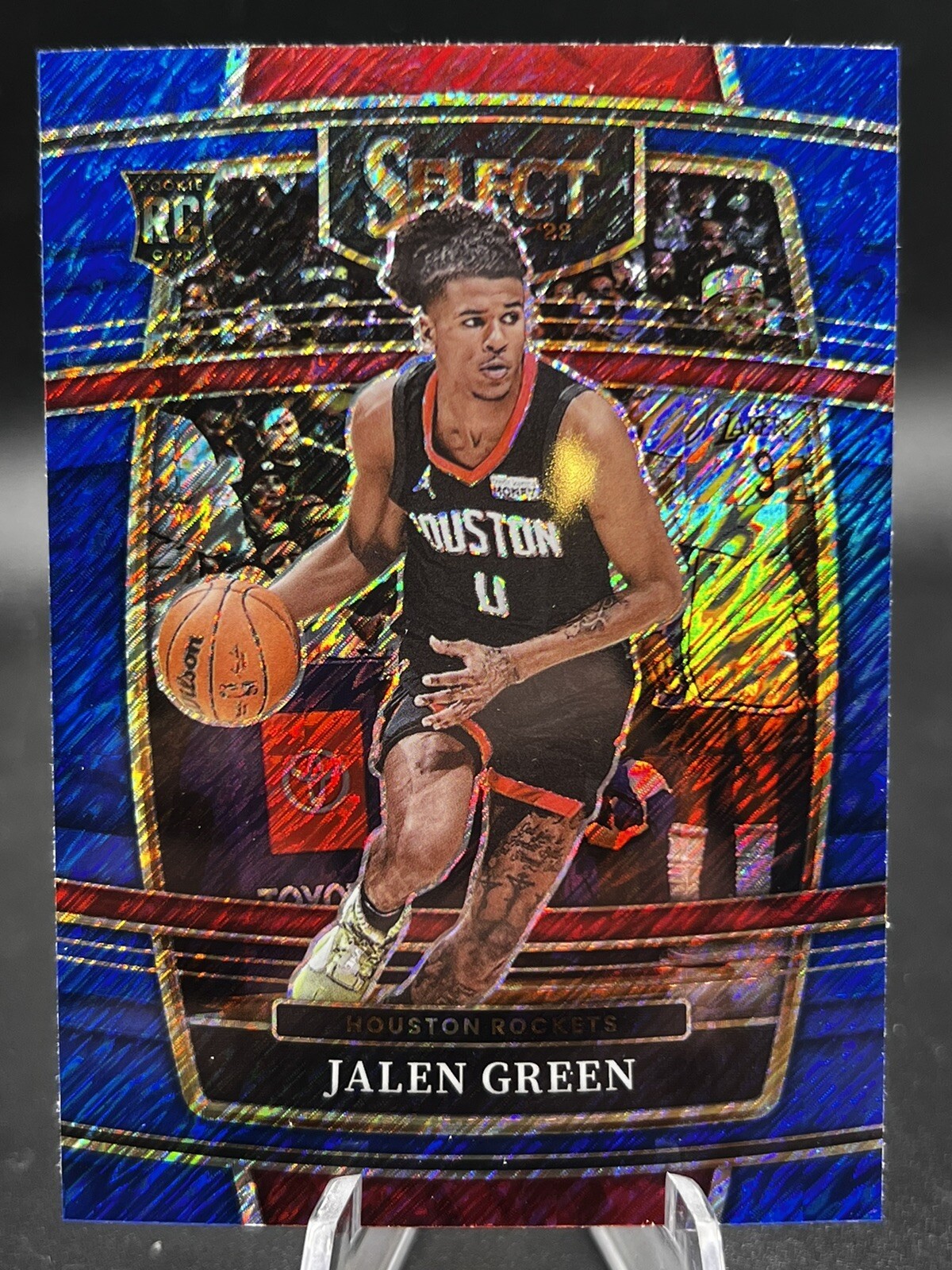 2021-22 Panini Prizm Select JALEN GREEN Concourse Level Blue Shimmer RC #7
