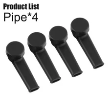 4 Pack Black SILICONE SMOKING PIPE 3.5" With Lid And Stainless Steel Screen