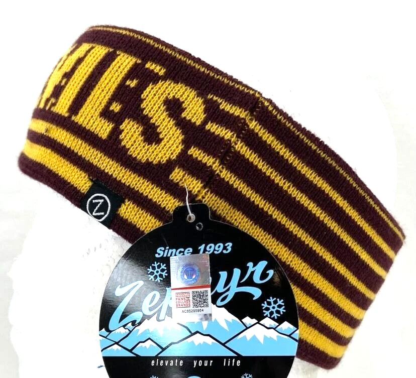 NEW Arizona State Sun Devils ASU Zephyr Knit Stripe Yellow Headband hat ear warm - Image 3 of 4