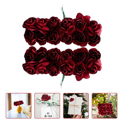 144 Pcs White Rose Wedding Party Supplies Faux Roses Small Rose Picks - Picture 8 of 12