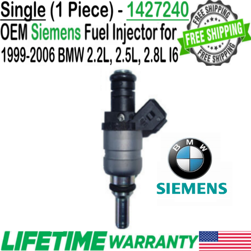 Single Genuine Siemens Fuel Injector For 1999, 2000, 2001, 2002 BMW Z3