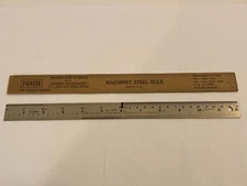 NOS - PIONEER #3000-12” MACHINIST STEEL RULE - M/E SCALES, DECIMAL EQUIV. - USA