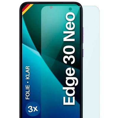 3x Schutzfolie für Motorola Edge 30 Neo Displayschutz HD Klar flexibel kein Glas