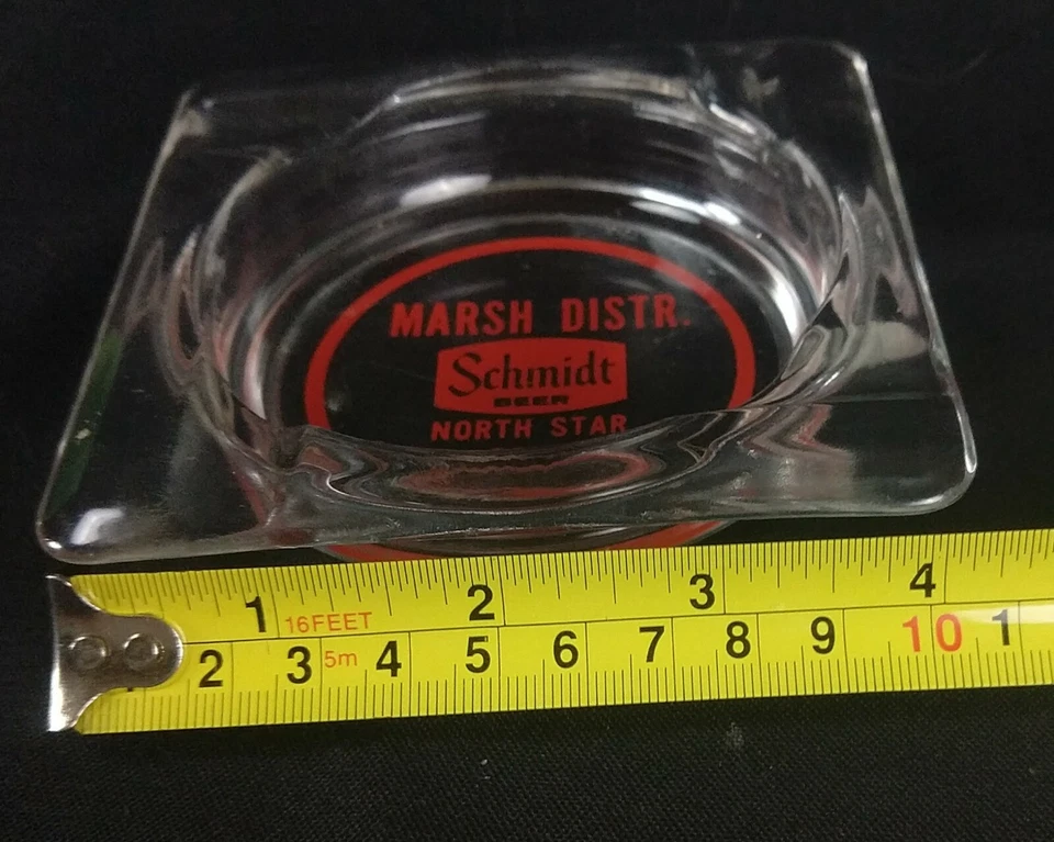 Cenicero de colección Schmidt Beer Marsh Distributing Glencoe MN North Star publicidad  Foto 2 de 3