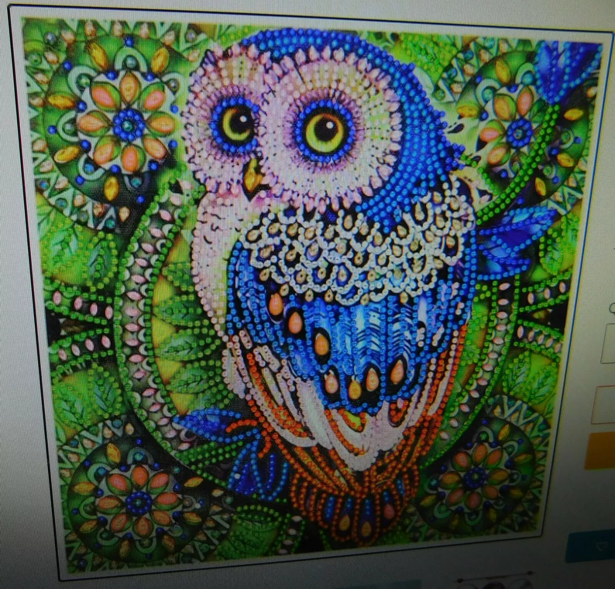 Diamond Painting Kit Complete Owl Special Shaped Beads 11x 11  #353548.03