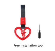 Tsurikawa Broken Heart Train Bus Handle Ring Hand Strap JDM Drift Red Universal