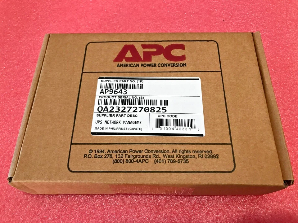 NEU APC AP9643 USV Netzwerk Management Karte 3 Adapter