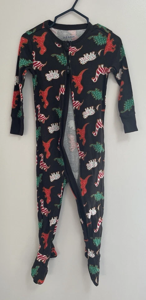 Antiguo Azul Marino Unisex Bebé Dinosaurio Galletas 2 Vías Cremallera Footie Pijamas Negro 18-24 M Nuevo con Etiquetas Foto 4 de 4