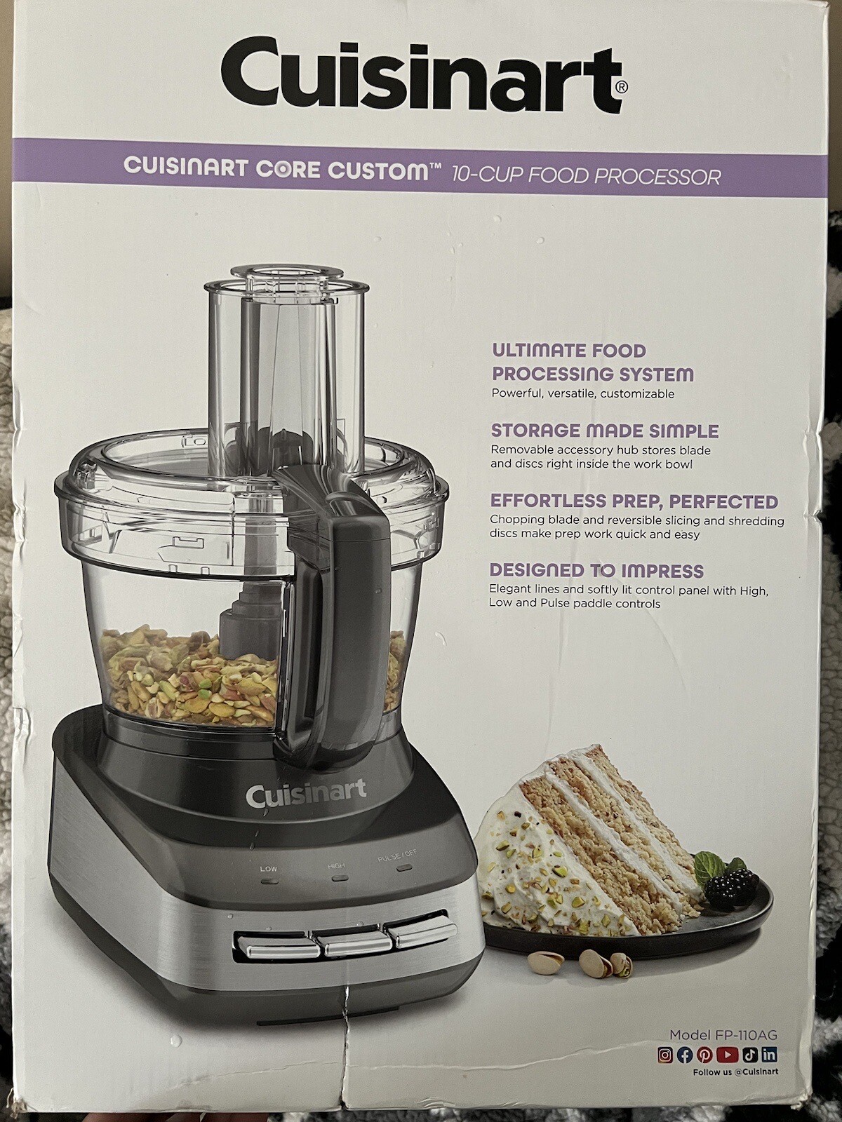 Cuisinart Core Custom 10 Cup Food Processor Anchor Gray # FP-110AG / NEW in BOX