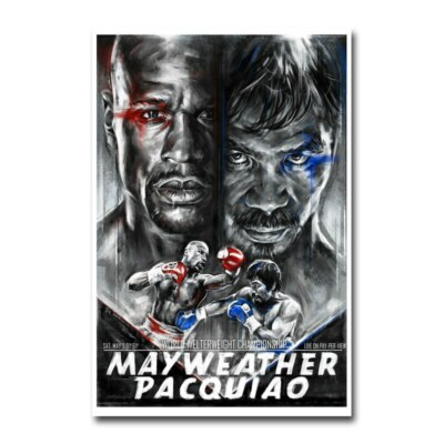 LEINWAND BILDER BOXEN MAYWEATHER VS PACQUIAO 50X70 CM