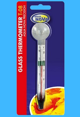 Aquarium Deko   GLAS THERMOMETER SKALA C°   SAUGNAPF  Terrarium Zubehör Pflege