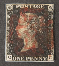 QV 1840 1d Penny Black (OC) Plate 5 SG2 AS25