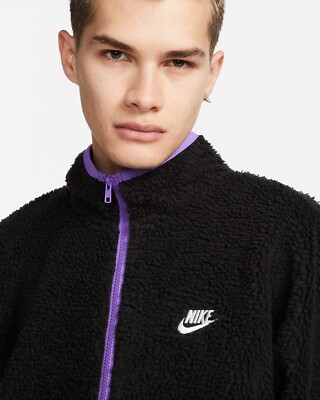 Nike DQ4880-010 Club Fleece Anorak 1/2 Zip Pullover Jacket Black