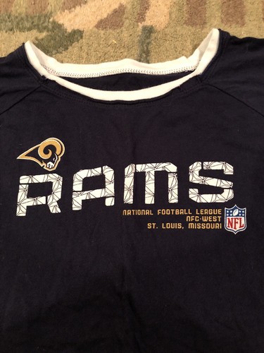 Los Angeles Rams St. Louis Medium NFL Reebok Navy White Women’s Shirt BarelyUsed