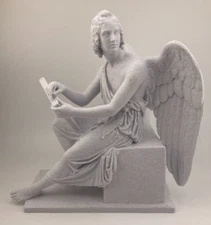 THORVALDSEN CLASSICAL SCULPTURE ANGEL 7.9 INCH/200 MM, MUSEUM REPRODUCTION