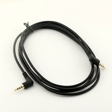 6FT Gold 3.5mm 4 Poles Stereo Right Angle Male to Male TRRS Audio Adapter Cable