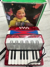 New with Box Vintage 1970s Boxed Child's Scarlatti UC104 Accordion Red Marbled