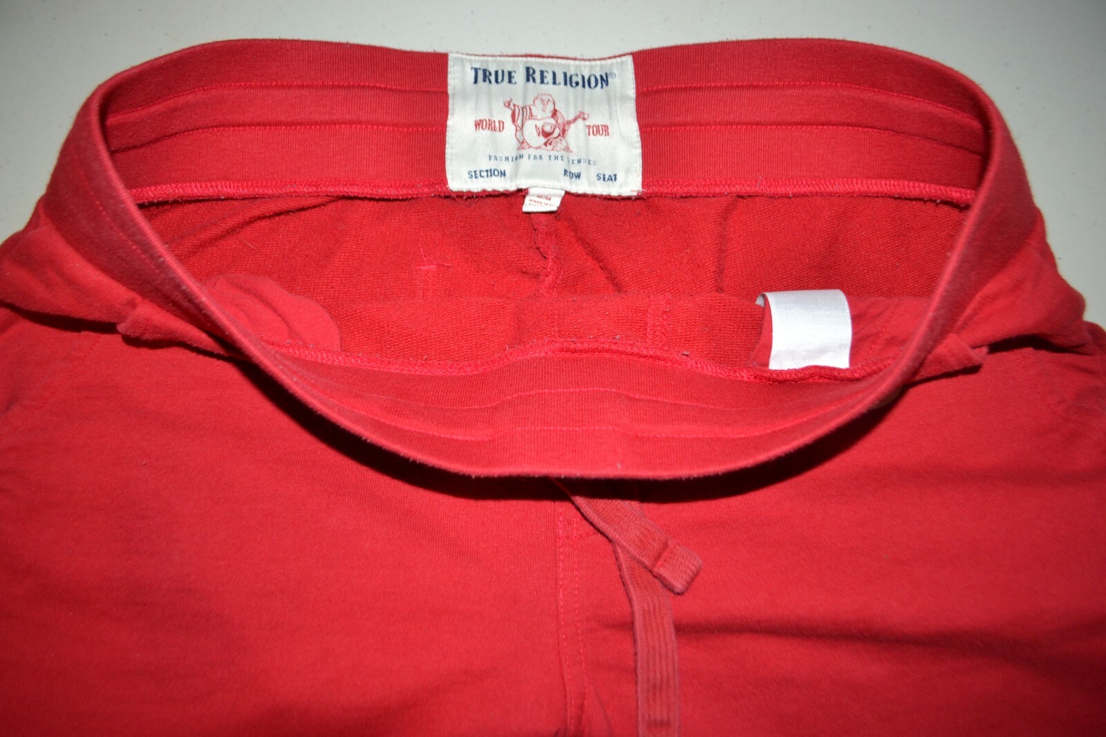 True Religion Men's Classic Logo Jog Red Draw String Sweat Pants Sz M thumbnail 7