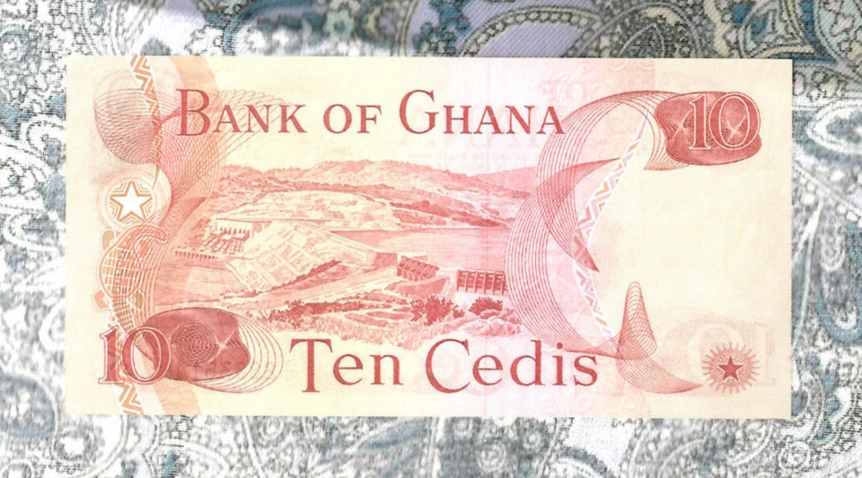 Great Historic Banknotes Ghana 1978 10 Cedis P-16f UNC Lucky # S/1 9555067 - Image 2 of 3