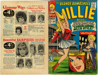SALE Blonde Bombshell Millie Model, Marvel #145 '67 SilverAge Comic 3 PaperDolls