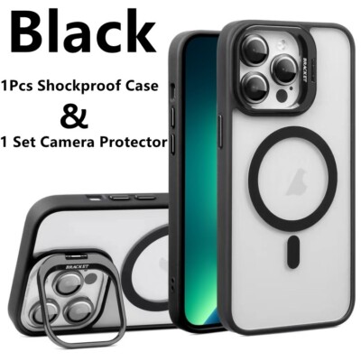 2-IN-1 For iPhone 16 15 14 13 12 Pro Max Shockproof Case & Camera Len Protector
