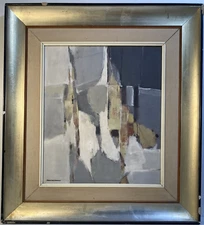 RONALD MYLCHREEST VINTAGE ABSTRACT MID CENTURY ANTIQUE OIL PAINTING