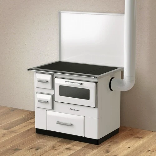 Wood Burning Cooking Stove Cast Iron Top 9.5Kwkw Oven 7 new line in  beige/white | eBay