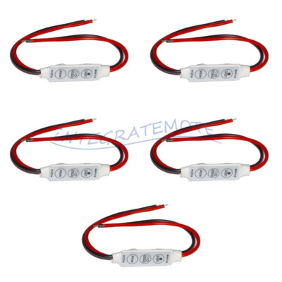 12V Low-profile Inline Controller Dimmer Switch for Single Color LED Strip Light