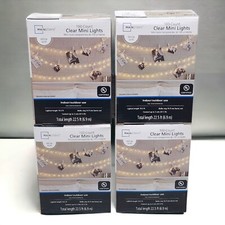 4 Mainstays 100 Count Clear Mini String Lights 22 Foot White Wire Indoor Outdoor