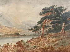 Very Pretty Watercolour 1909 Sea Mediterranean Art Town to Identify Burton?Old