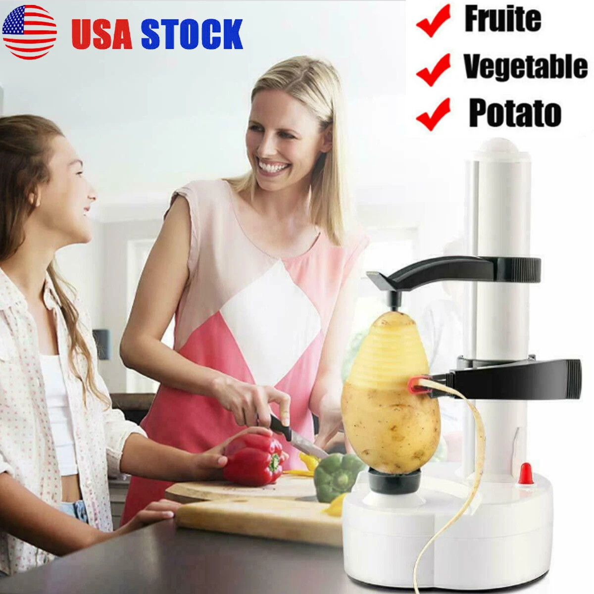 Electric Apple Peeler Fruit Vegetable Peeler Corer Slicers Cutter