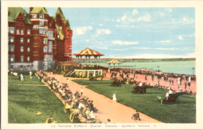 Vintage Postcard Terrasse Dufferin Quebec Canada Scenic Waterfront Promenade